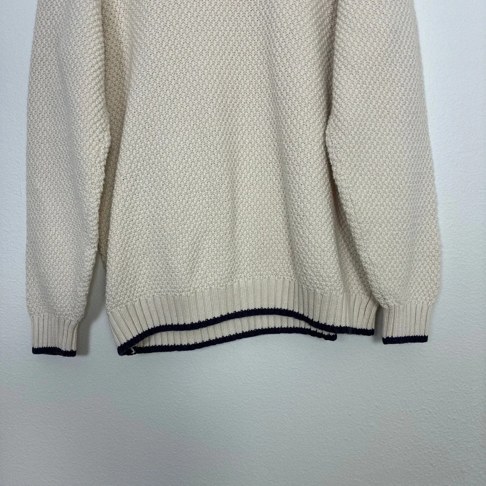 Janie and Jack Shawl Collar Textured Knit Sweater Navy Trim Boys 8 Preppy School